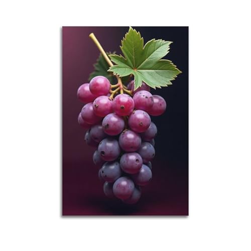 Décoration murale artistique moderne motif raisins violets pour une ambiance poétique