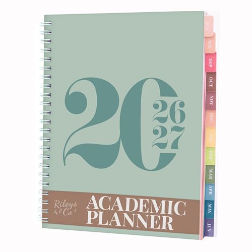 Rileys 2026-2027 Typographic Academic Planner 20x15cm (Green)