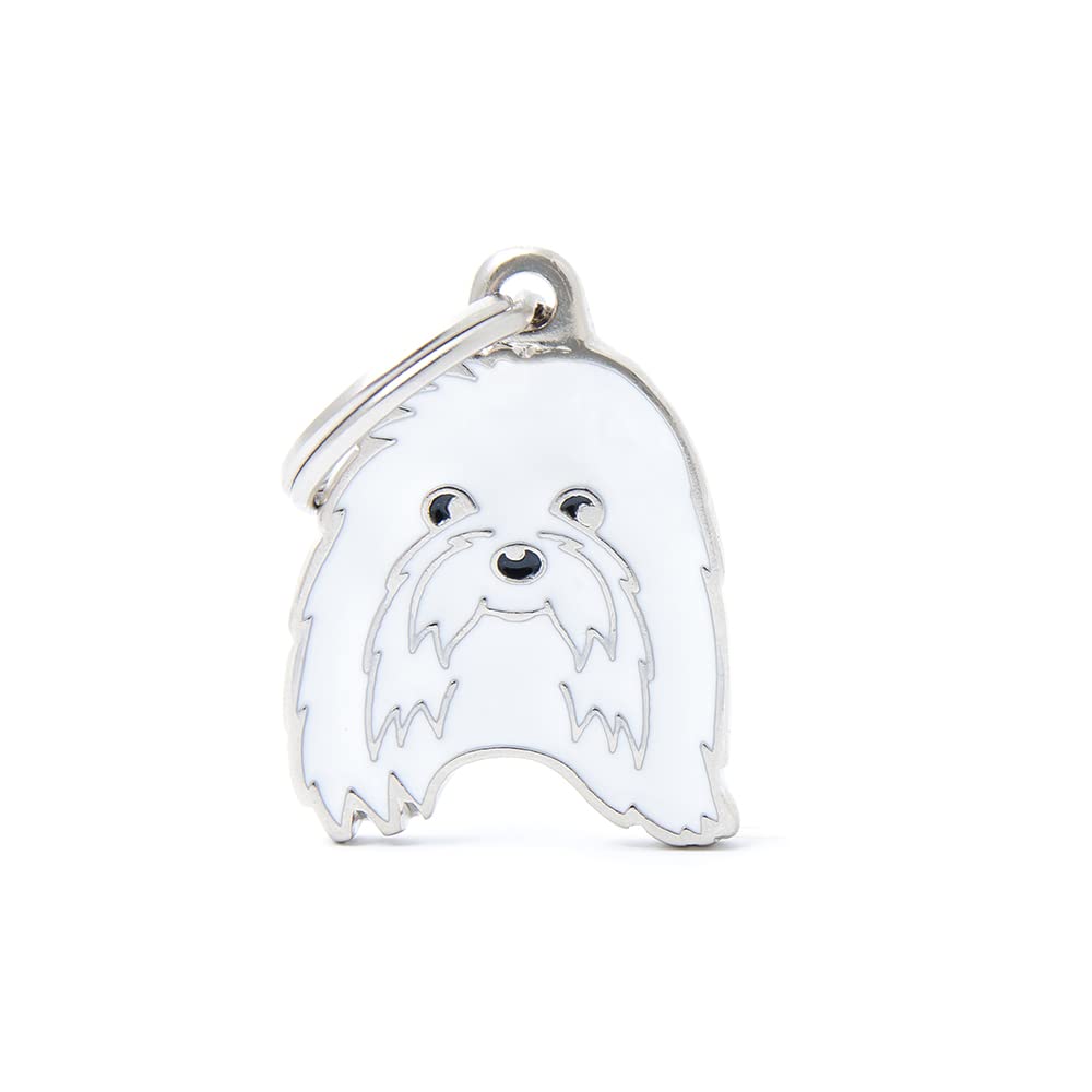 Maltese Dog ID Tag (33) - Engraved FREE - Personalised - Charm - Keyring