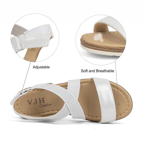 Image of VJH confort Women's Flat Sandals, Comfort Slip-on Elastic Ankle Strap Slingback Light Weight Casual Walking Sandals