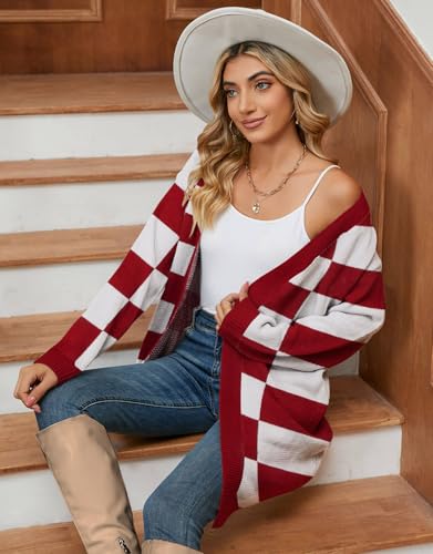 Alsol Lamesa Women's Long Sleeve Cute Cardigan Sweaters V Neck Open Front Ribbed Knit Heart Sweater Coat2