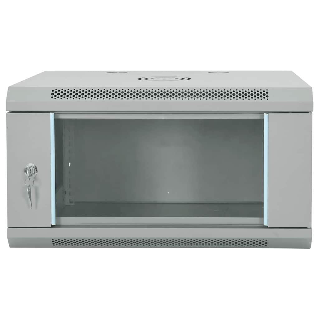 Armadio di rete con archiviazione, grigio, 60 x 45 x 35 cm, in acciaio, per ufficio e appartamento con vetro di sicurezza monolastra – Armadio di rete industriale con robuste maniglie a chiavistello