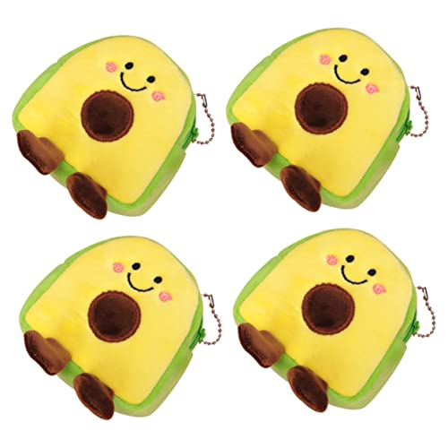 CLISPEED 4pcs Avocado Shape Plush Bag for Girls Chic Change Purse Unique Design for Daily Use Shopping School and