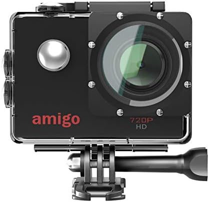 Amigo AC-11 HD Sports Action Camera with Optical 12MP High Resolution Lens | 720p HD Image with Wide Angle Lens and Waterproof Upto 30 Meters (Black) | Works Best with Class 10 Micro SD Card
