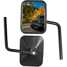 Aluminum Doors Off Mirrors for 2007-2025 Jeep Wrangler JK JL & 2020-2025 Gladiator JT, Anti-shake and Wider View Side Mirrors for Safe Doors Off Driving - 1Pair