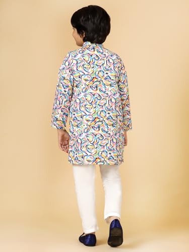 Image of A.T.U.N. (ALL THINGS UBER NICE) Multi Color Swirls Kurta & Pyjama Set