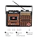 Lychee Tragbarer Retro-Kassettenspieler mit AM/FM/SW1-2-Quad-Radio, eingebautem Lautsprecher, 3,5-mm-Kopfhörerbuchse, SD/USB-Eingang unterstützt