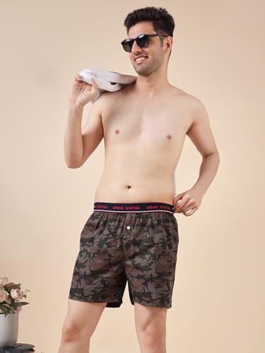 Image of Urban Scottish Ultra-Comfortable Men's Boxer Pants (Pack of 4), 100% Cotton with Stylish Print, Soft & Stretchy Elastic Waist Band, Dynamic Movement & Hardwearing Stitching,Breathable Gentle Snug Fit