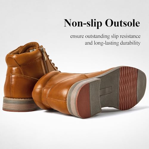 Image of Arkbird Men's Dress Boots Genuine Leather Cap Toe Ankle Boot with Side Zipper for Casual Business Formal Wear