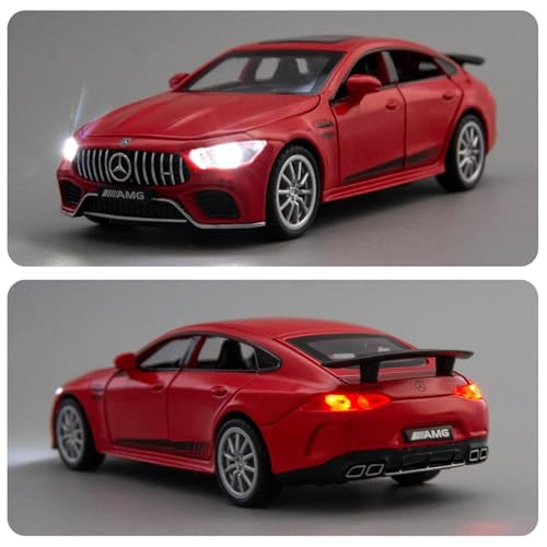 Image of 1:32 Scale Mercedes AMG GT63 Toy Car | Metal Pullback Diecast Car for Kids with Openable Doors, Sound, Light Effects Toy for Car Enthusiasts (Color As Per Available), Black