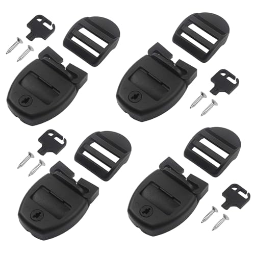4 Sets Spa Hot Tub Cover Clips Hot Tub Lid Lock Set Includes 4 Latches 4 Slide Rails 4 Keys and 8 Screws Spa Cover Clips Replacement for Hot Tubs and Hot Springs