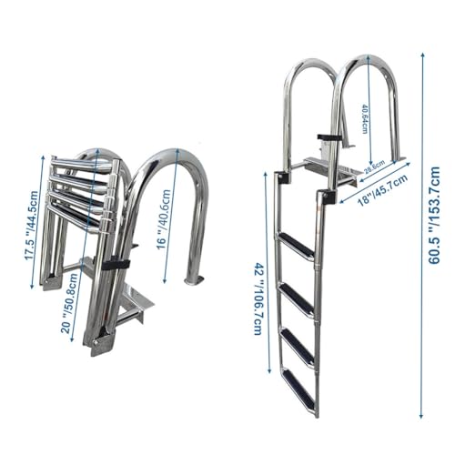Escalera telescópica plegable de 4 peldaños para piscina miniatura 3
