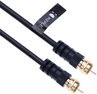 Coaxial Aerial Cable with Male F-F Pin Connectors for TV Satellite Sat Freesat Sky Virgin BT HDTV DVB DVD Radio/Coax Ariel Freeview Lead Television Antenna Cord Broadband  0.5 m Black