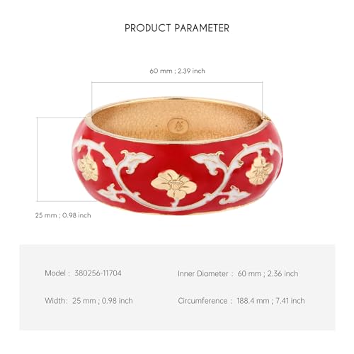 wynameleri Modern Cloisonne Bracelet Geometric Enamel Cuff Bangles Gold Hinged Bracelet Jewelry for Women Gift Box 1841363