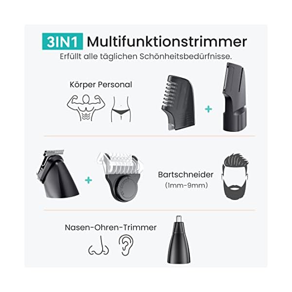 kensen Intimrasierer Mann 3 in 1 Körperrasierer Herren,Rasierer Herren Intimbereich Body Rasierer Herren Wasserfest Body Trimmer Herren Nass-Trocken Wiederaufladbare Achselhöhlen Leiste Rücken – Bild 5