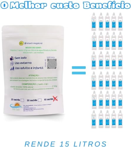 Sal Para Limpeza Nasal Natural Com 120 Sachês