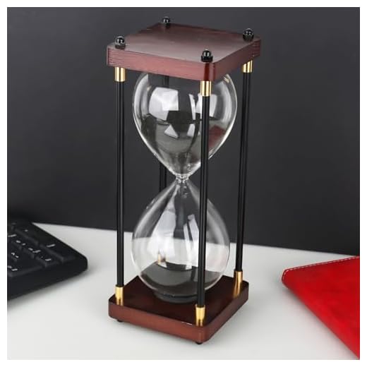 XTDMJ Reloj de arena de madera de 30 minutos, reloj de arena grande, elegante reloj de arena negro, decoración con fina arena negra brillante para casa, escritorio, oficina, decoración de bodas