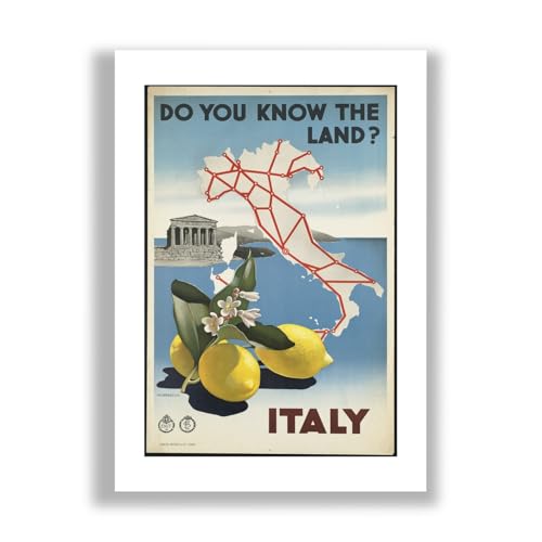 Poster de voyage Italie Do You Know The Land au format moyen pour decoration