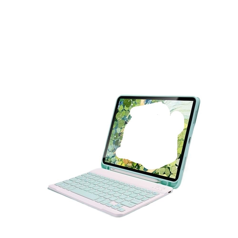 Funda con teclado QWERTY para iPad Pro 11 pulgadas 2018-2022 verde con ranura para lápiz YSJX 7