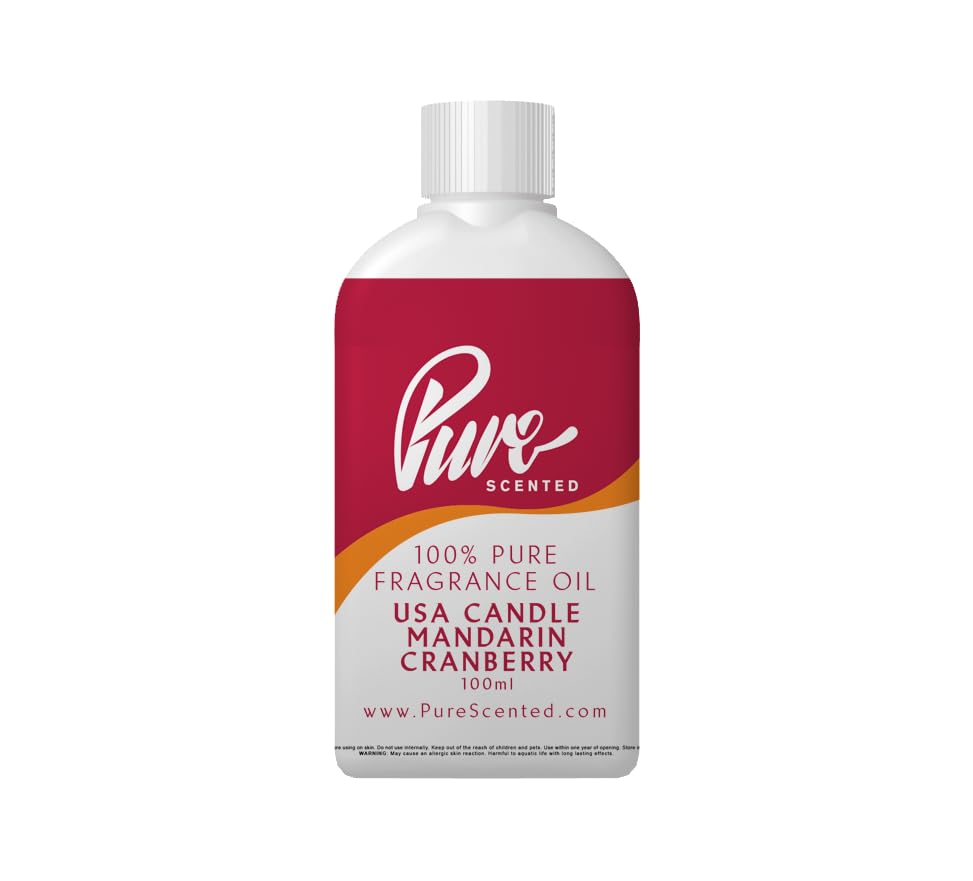 Pure Scented 100ml Fragrance Oil - Vegan & Cruelty-Free, for Candles, Soaps, Slime, Diffusers, Cosmetics, Wax Melts & DIY Crafts (1 x 100ml, USA Candle Mandarin Cranberry) — image 1