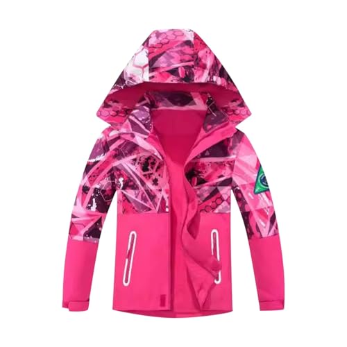 Unisex Hooded Fleece Raincoat Zipper Printed Slim Fit 𝗪aterproof Outerwear Warm Windproof Coat with Pocket