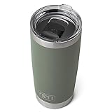 YETI Rambler 20 oz Tumbler, Stainless Steel, Vacuum Insulated with MagSlider Lid, Camp Green