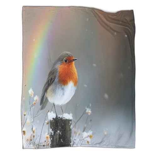 Couverture anti décoloration Robin plaid chaud microfibre 150x200