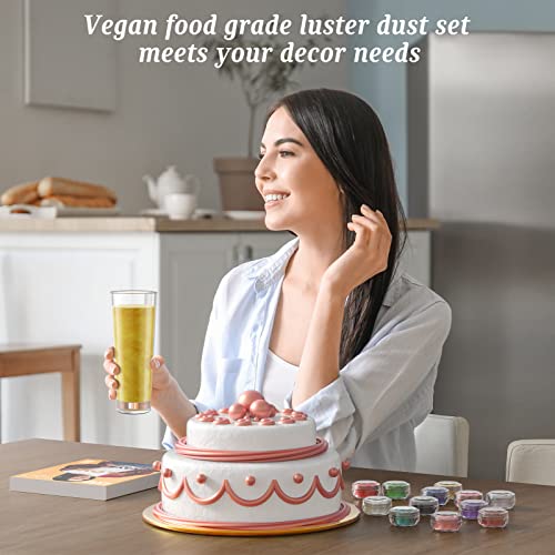 Shanlinly Grass Green Luster Dust Edible - 5g Food Grade Edible Shimmer Dust for Drinks, Edible Glitter Dust Food Coloring Powder for Cake Decorating & Paint, Desserts, Chocolates for St. Patrick