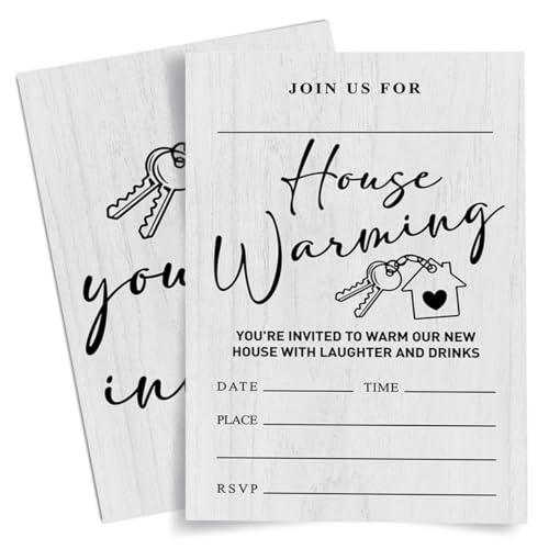 Weifuju Housewarming Party Invitation, Housewarming Party Invite Cards New Home Party Invitations, Warm Our New House with Laughter, 20 Invites with Envelopes (4