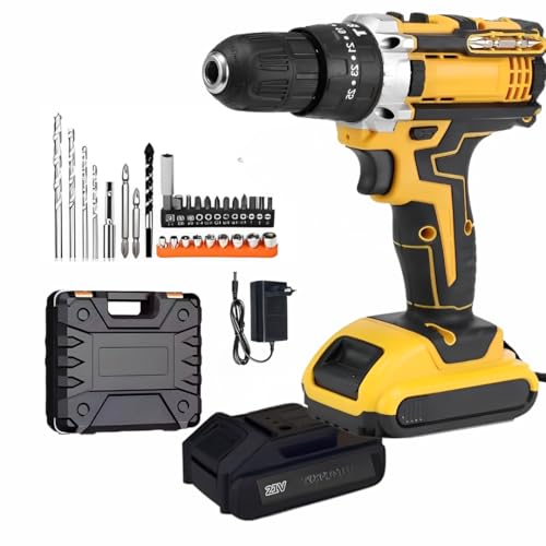 Furadeira e Parafusadeira de Impacto Sem Fio 21V 2 Baterias Recar...