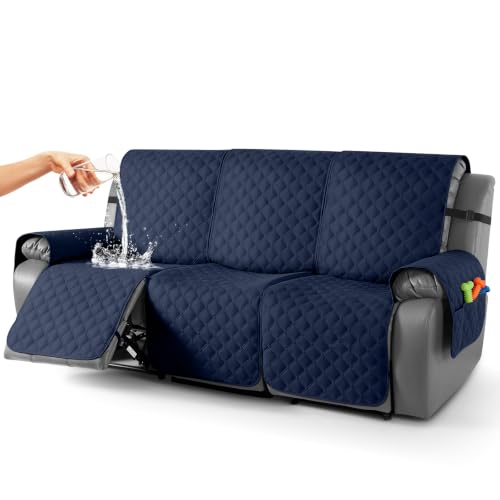 Image of TAOCOCO 100% Waterproof Recliner Sofa Covers Reversible, Dark Blue