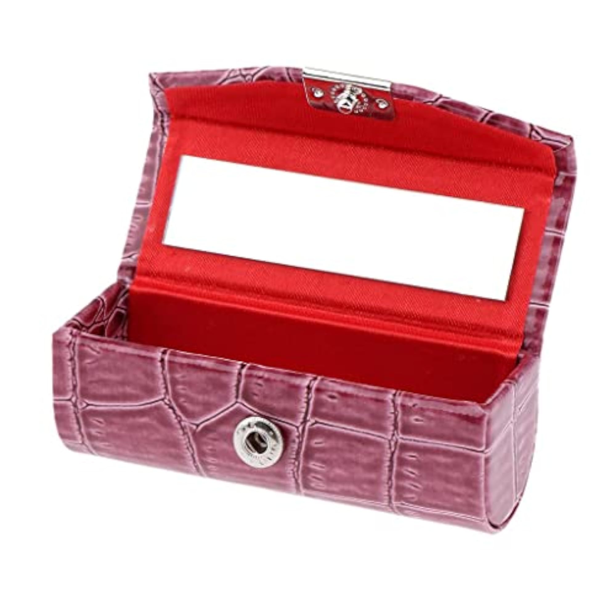 3x PU Leather Lipstick Case Holder, Dark Brown & Black