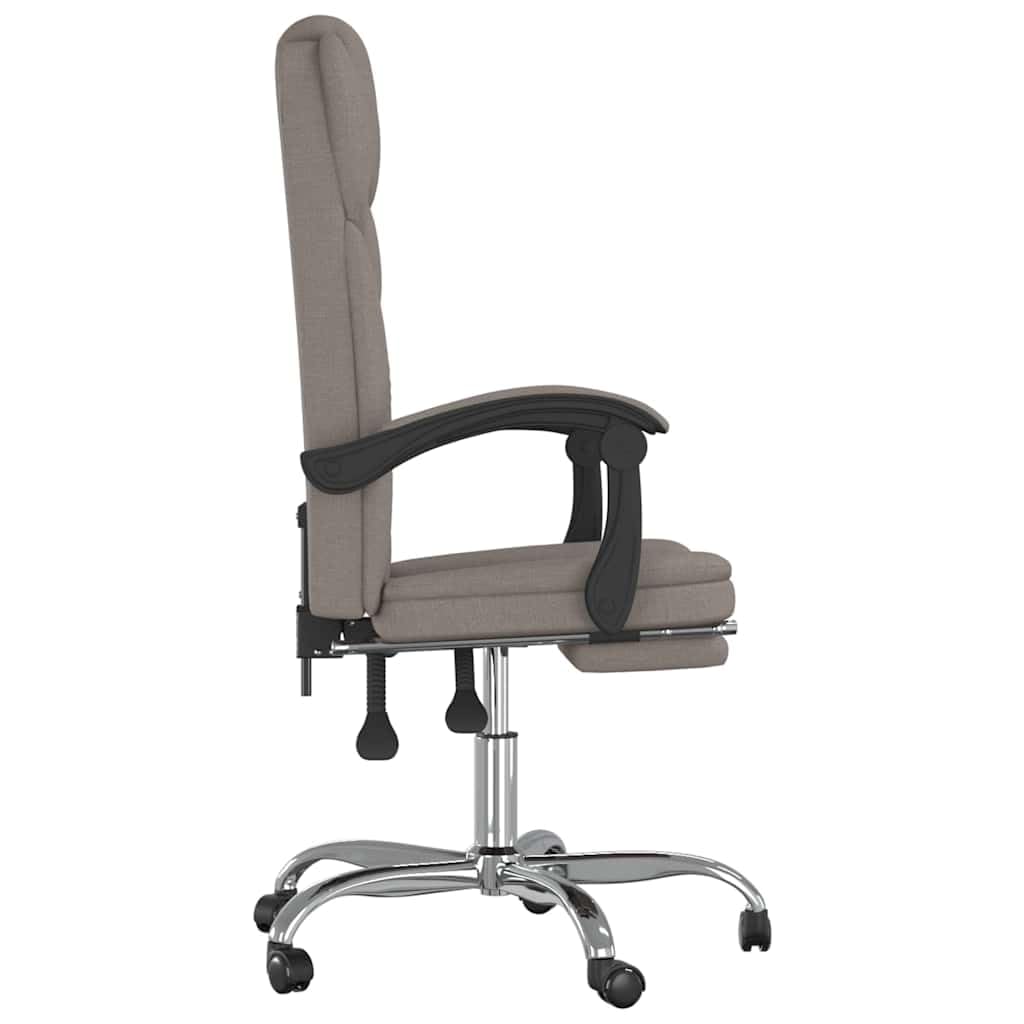 Krzesło biurowe Taupe Fabric z obrotowym podnóżkiem