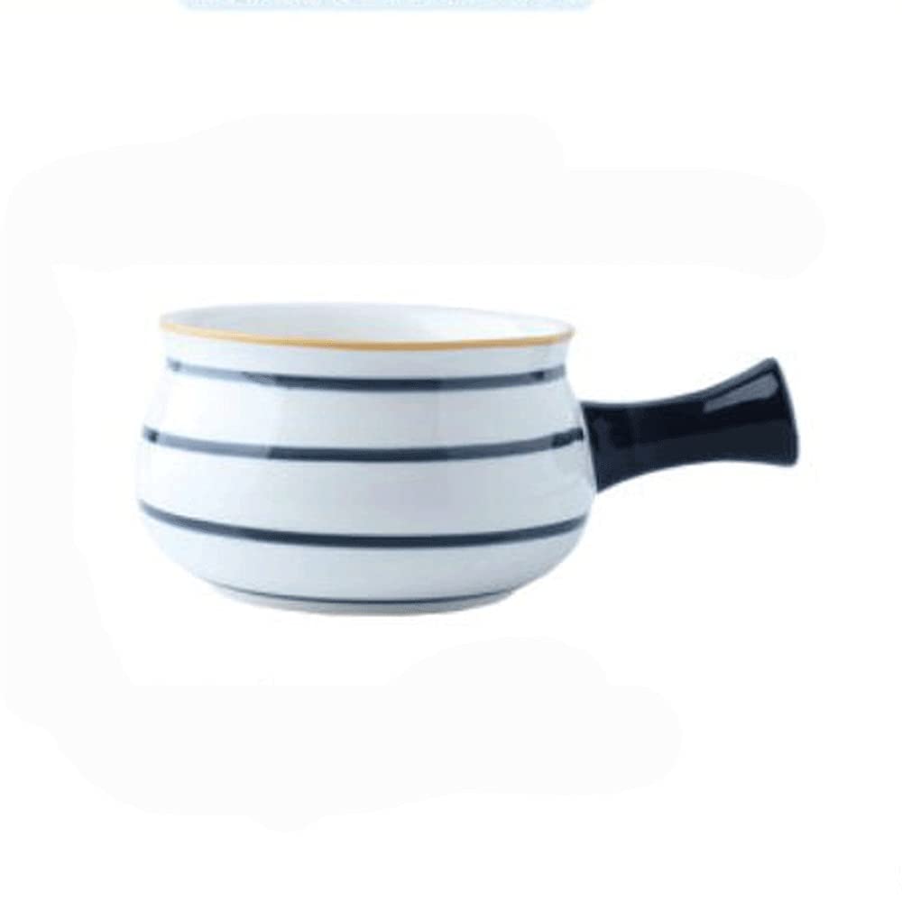Teller- und Schüssel-Sets, Keramik-Reisschüssel, 18,5 x 8 cm, Haushaltsgeschirr, Frühstück mit Griff, Suppenschüssel, Restaurantgeschirr, 630 ml, geeignet für Spülmaschi