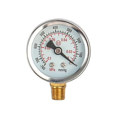 Vacuum Pressure Gauge, 3Pcs Vacuum Gauge Pressure Meter Threaded Interface Manometer for Air Pump Oil Water Separator Filter Pneumatic Tools Temp Compensation
