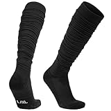 Hotfiary Scrunch Football Socks Ultra Long Padded Sport Socks with Ankle Support Knee High Athletic Socks for Youth Adult