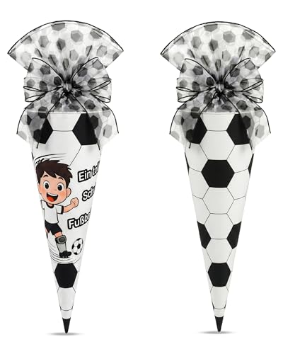 VeLoscient Schultüten Überzug Fußball Jungen 70 cm Stoffhülle für Schultüte zur Einschulung wiederverwendbare Fußball Schultütenhülle ohne Schultüten Rohling