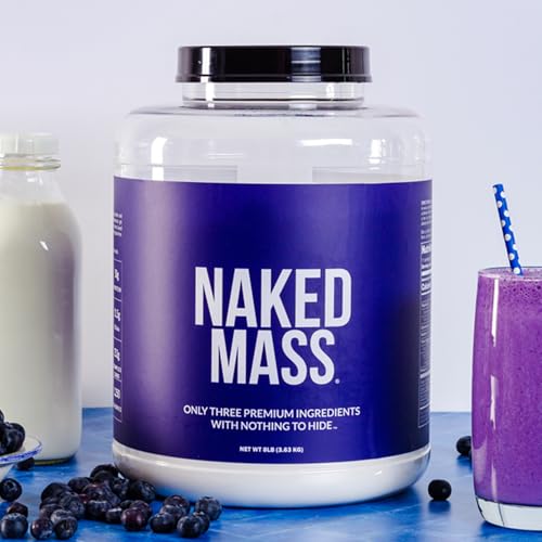 Image of NAKED Mass - Natural Weight Gainer Protein Powder - 12LB Bulk, NSF Certified, GMO Free, Gluten Free & Soy Free. No Artificial Ingredients - 1,250 Calories per Serving