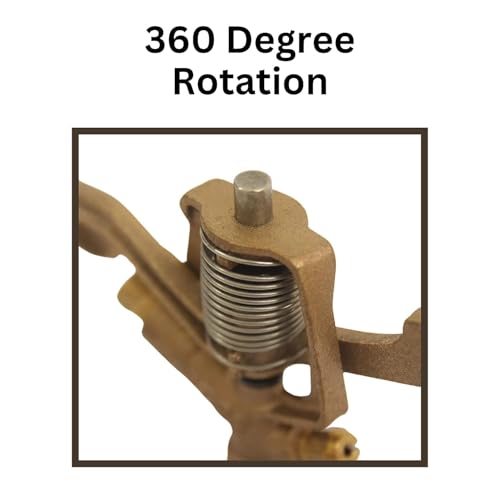 Image of DIVINE TREE 360 Degree Rotating Automatic Garden Brass Sprinkler with Stand Heavy Duty Brass Impact Head Sprinkler-Irrigation System for Lawn