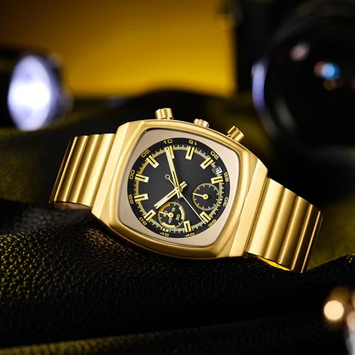 Image of CILOA Mens Watches Chronograph Stainless Steel Waterproof Date Analog Business Fashion Wristwatch for Men