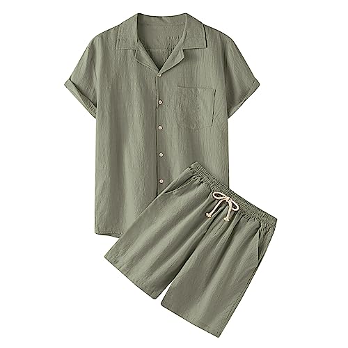 Herren Leinen Zweiteiler Set