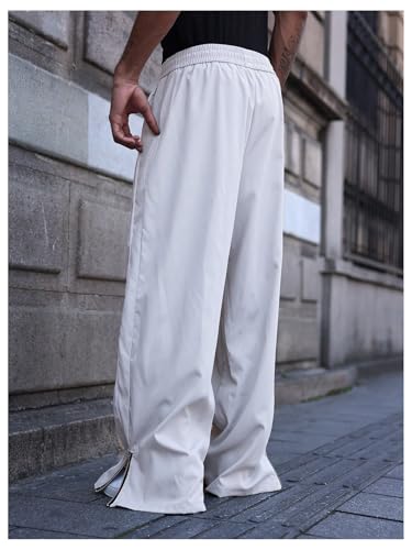 Men's Stacked Sweatpants Y2K Drawstring Waist Workout Joggers with Pockets3