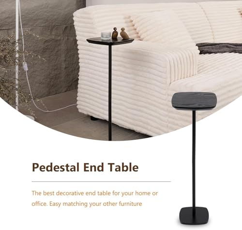 YOPENG Pedestal Side Table, Small Drink Tables Pedestal Stand, Black Square Mini End Table, Cocktail Martini Coffee Tables, Tiny Side Table for Living Room,Small Spaces,Sofa,Couch by YOPENG - Used condition - Image 3