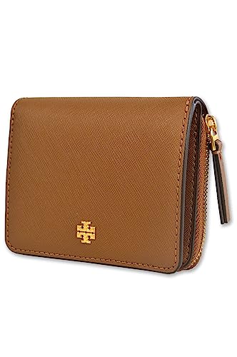 Tory Burch Womens 147606 Saffiano Leather Emerson Zip Around Mini Wallet, (909 Moose)