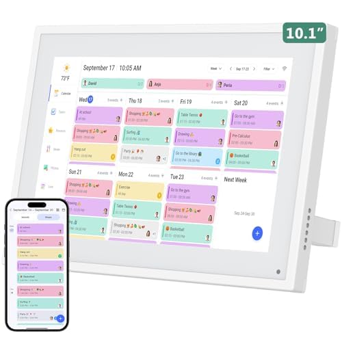 Digital Calendar, 10.1 Inch Wall Calendar, Family Planner with 32 GB Memory, Intelligent Desk Calendar, Digital Picture Frame, Appointment Planner, Smart Calendar Synchronisation Plan