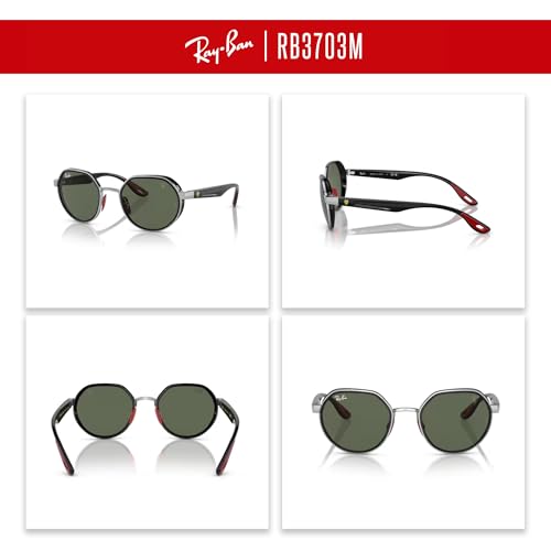 Ray-Ban Scuderia Ferrari Collection RB3703M 51MM Hexagonal Sunglasses For Men For Women +BUNDLE with ACCESSORY EYEWEAR KIT3