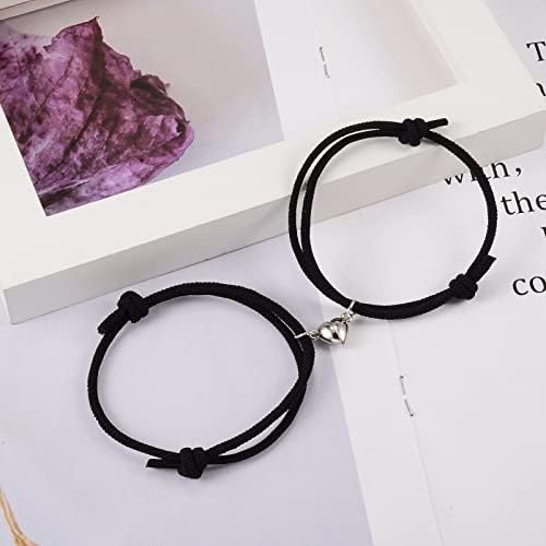 Cheerslife Sun Moon Bracelets, Key Lock Magnetic Heart Bracelet Couple Jewelry Gifts for Women Men Girlfriend Boyfriend Best Friend BFF Sister Valentines Day