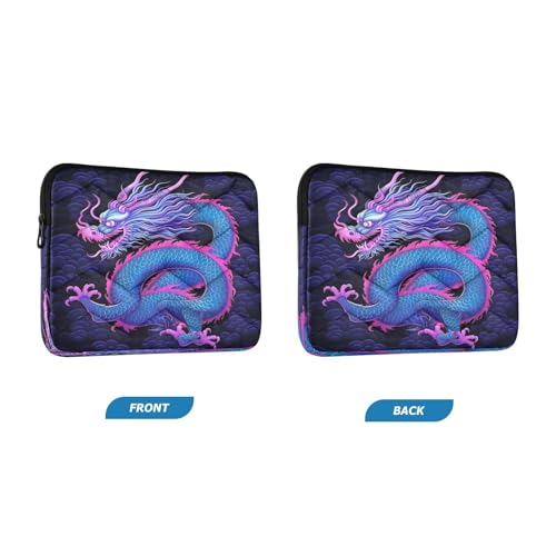 Funda para portátil de 13-14 pulgadas azul púrpura dragón miniatura 2