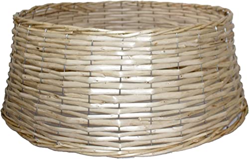TIENDA EURASIA - Cubre Pie Arbol de Navidad, Decoracion Navideña y Elegante, Cesta de Mimbre (45 x 20 x 55 cm, Natural)