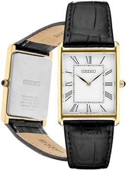 Seiko men's stainless steel japanese quartz dress watch with